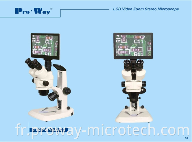 Écran vidéo professionnel de l'écran vidéo Zoom Microscope stéréo (ZTX-PW7045LCD)